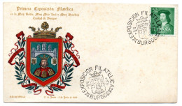 Carta Con Matasellos Conmemorativo De Exposicion Filatelica De Burgos De 1952 - Brieven En Documenten