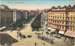 T2/T3 1914 Wien, Vienna, Bécs; Kärntnerring / Street View, Tram, Café (EK) - Sin Clasificación