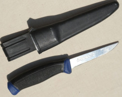 Couteau De Plongée FROSTS MORA SWEDEN Inox Avec Fourreau Plastique TOU24COU002   En Bon état D'usage - Blankwaffen