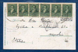 Argentina To Italy, "Gruss From Buenos Aires", 1899, Used Litho Postcard  (033) - Storia Postale
