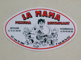 Autocollant Vintage Pizzéria La Mama Béthune / Hazebrouck Restaurant - Adesivi