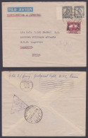 Iraq 1949 Used Airmail Cover To The MIlitary Attache, British Legation, Damascus, Syria, Censor Triangle Cachet - Iraq