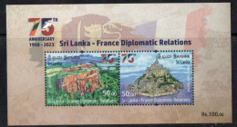 Sri Lanka   - 2023 - The 75th Anniversary Of Diplomatic Relations With France - MS - MNH. ( OL 22/02/2024 ) - Sri Lanka (Ceylon) (1948-...)