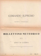 Comando Supremo Giugno 1916 Bollettino Meteo Tutte Zone Guerra Dall' Isonzo A Rovigo  1ww - Documentos