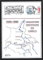 FRANCE. N°2611 De 1989 Sur Carte Commémorative De 1990. Cinquantième Anniversaire Des Combats. - Seconda Guerra Mondiale