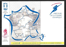 FRANCE. Carte Sur Le Parcours De La Flamme Olympique. - Inverno1992: Albertville