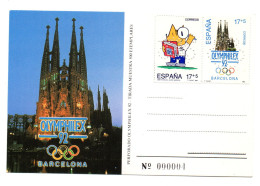 Tarjeta Con Perforación  Olimpiadas 92 - Lettres & Documents