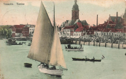 BELGIQUE - Temsche - Tamise - Vue Sur La Ville Derrière Le Quai - Bateaux - Animé - Colorisé - Carte Postale Ancienne - Temse