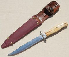 Couteau Fabrication Artisanale Manche Corne Cervidé Ricasso Logo Chignole + Fourreau FRE24COU001 - Knives/Swords