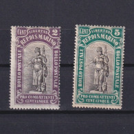 SAN MARINO 1918, Sc# B3-B4, War Casualties Foundation, MH - Neufs