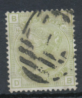 GB QV 1877 4d Sage-green Pl.16 (DB) Very Fine Used (SG 153 Pl.16 £ 300.-) - Oblitérés