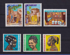 Obervolta Burkina Faso 1972 Häuser / Haartrachten Mi.-Nr. 371-373, 374-376 ** - Burkina Faso (1984-...)