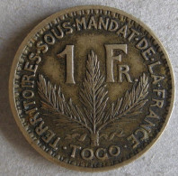 Togo Territoires Sous Mandat De La France. 1 Franc 1925. Bronze Aluminium. Lec 12 - KM# 2 - Togo