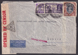 INDIA. 1942/Bombay, RedCross-Geneva, Indian-Red-Cross Envelope/censored. - 1936-47 Roi Georges VI