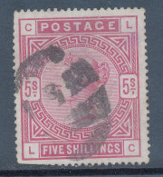 GB QV 1883 5sh Rose (LC) Fine Used Gap Filler – Perforation See Scan (SG 180 £ 250.-) - Oblitérés