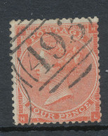 GB QV 1863 4d Bright Red With Hairlines (HL) Superb Used W. Duplex „493“ = MAIDSTONE (SG 81 £ 185.-++), EXHIBITION-ITEM - Used Stamps