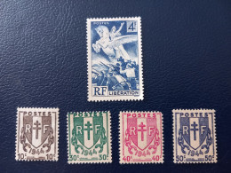 1945 - 5 Timbres Neufs  669 / 670 / 671 / 672 / 673 - Unused Stamps