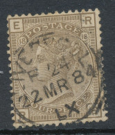 GB QV 1882 4d Grey-brown Pl.18 (RE) Superb CDS Used „LIVERPOOL“, (SG 160 Pl.18 £ 130.-), EXHIBITION-ITEM - Used Stamps