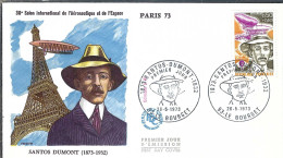 FRANCE 1973: 2x FDC "Santos-Dumont" - 1960-.... Used