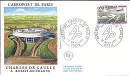 FRANCE 1974: 2x FDC "Aéroport Ch. De Gaulle" - 1960-.... Oblitérés