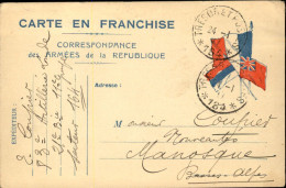 1917  CARTE EN FRANCHISE  S P  164  Envoyée à MANOSQUE - Briefe U. Dokumente