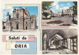 CARTOLINA  ORIA BRINDISI PUGLIA CATTEDRALE PIAZZA MARIO PAGANO VIAGGIATA 1964   Y7 - Brindisi