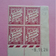 Timbre Taxe 42A Duval 3 F. Lilas-rose - 08-11-26 Neuf * Gomme D'origine Avec Charnière Sur 1 Timbre Cote 2024 8€ - ....-1929