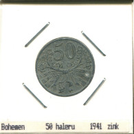 50 HALERU 1941 BOHÊME ET MOBAVIE BOHEMIA AND MORAVIA CZECH REPUBLIC Pièce #AS517.F.A - Tchéquie