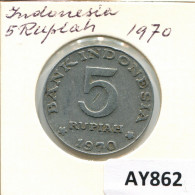 5 RUPIAH 1970 INDONESISCH INDONESIA Münze #AY862.D.A - Indonesien