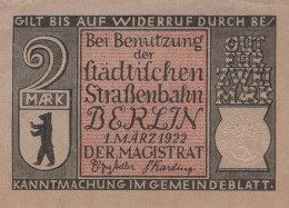 2 MARK 1922 Stadt BERLIN DEUTSCHLAND Notgeld Papiergeld Banknote #PF533 - [11] Emissioni Locali