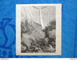 Gravure Année 1862 - La Chute De Yosemity (Etats-Unis) - La Cascata Di Yosemite - Vor 1900