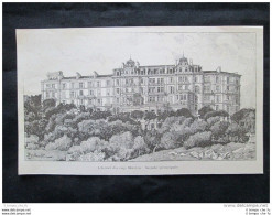 Veduta Dell’hotel Di Cap Martin: Facciata Principale Incisione Del 1894 - Vor 1900