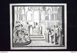 Arnaldo In Francia Difende Il Suo Maestro Abelardo Incisione Del 1882 - Vor 1900