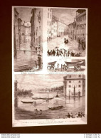 Roma 5 Dicembre 1875 Inondazione Del Tevere Ghetto Fiumara Via Dell'Orso Ripetta - Vor 1900