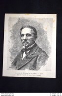 Il Pittore Antonio Fontanesi,morto Il 17 Aprile 1882 A Torino Incisione Del 1882 - Vor 1900