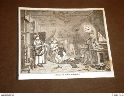 Rarissima Incisione Del 1836 Il Poeta Nella Miseria - Quadro Di Hogarth - Vor 1900