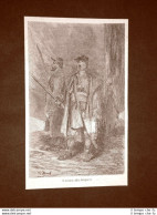 Incisione Gustave Dorè Del 1874 I Serenos Alla Junquera Spagna Davillier - Antes 1900