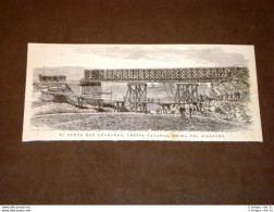 Catania Nel 1878 Ponte Ferroviario San Leonardo Prima Del Disastro Sicilia - Antes 1900