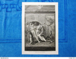 Gravure Année 1864 - Fresque De La Maison De Proculus (Pompei-Italie) Affresco - Vor 1900