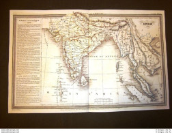 Carta Geografica Mappa Dufour Del 1840 India - Inde Con Notizie Statistiche - Vor 1900
