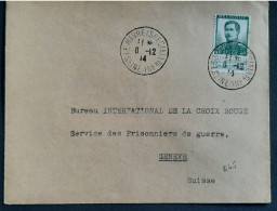 Le Havre Spécial Le 8/12/1914 Avec N°121pour Genève - 1912 Pellens