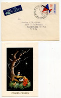 Argentina 1964 Airmail Cover & Christmas Card; Rosario To Watervliet, New York; Scott C90 - 18p. Airmail Stamp - Storia Postale