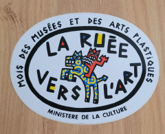 Autocollant Vintage La Ruée Vers L'art Mois Des Musées Et Des Arts Plastiques - Adesivi