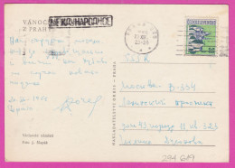 294619 / Czechoslovakia - Vánoční Pozdrav Z Prahy , Winter Prague PC 1966 USED 30h Czech Towns - Košice Kosice - Lettres & Documents