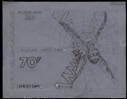 NEW CALEDONIA(1999) St. Andrews Cross Spider (Argiope Aetherea). Preliminary Artwork, Pencil On Tracing Paper, Measuring - Non Dentelés, épreuves & Variétés