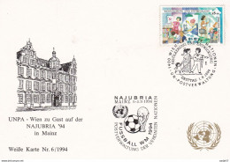 UNO WIEN 1994 Mi-Nr. 174 FDC Spec Nujubria '94 In Mainz WM Fussball 1994 - 1994 – Estados Unidos