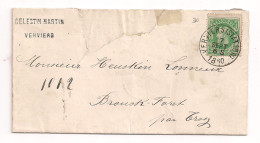 Lettre De VERVIERS Vers BROUCK Foret .1880 COB 30 - 1869-1888 Lion Couché (Liegender Löwe)