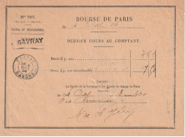 Télégramme De La BOURSE De PARIS Pour GAVRAY (Manche) TTB. Peu Courant. - Télégraphe