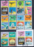 State Of Oman (exile Government Vignettes) 1970-11-5 Used - Set Of 10 + Souvenir Sheet -  Aviation / Apollo / Space - Asie