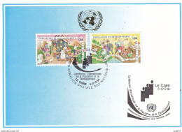 United Nations Geneve 1994 FDC - Mi 254 + 255 - Population And Development - United Nations / Nations Unies - Brieven En Documenten